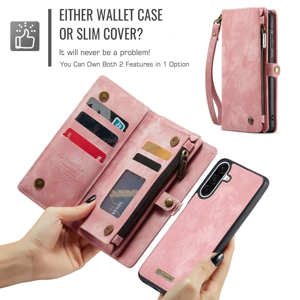 Multi-slot Portemonnaie-Hülle Samsung Galaxy A56 Rosa