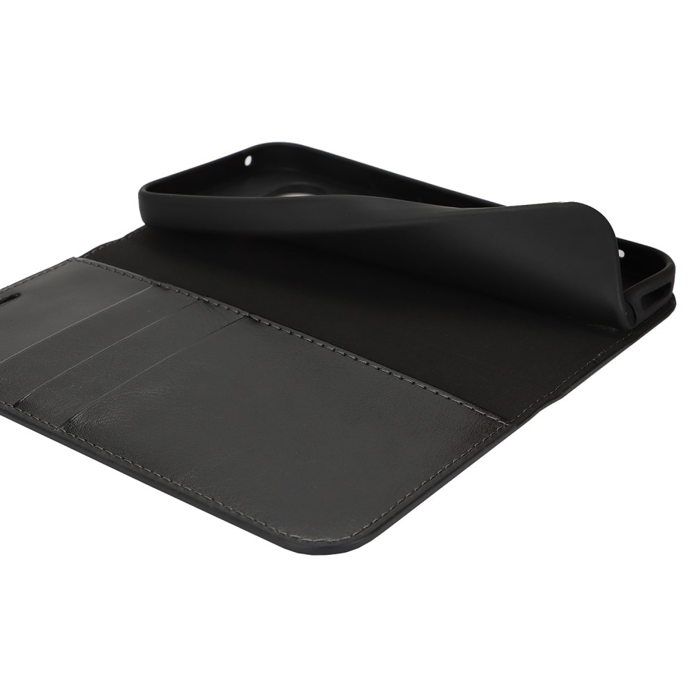 Google Pixel 9a Handytasche aus Echtem Leder Schwarz