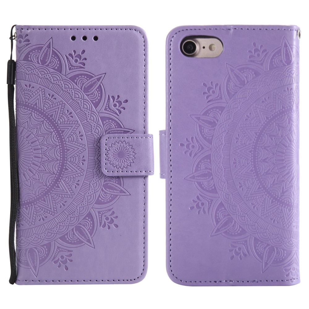 iPhone 16e Handytasche Mandala lila