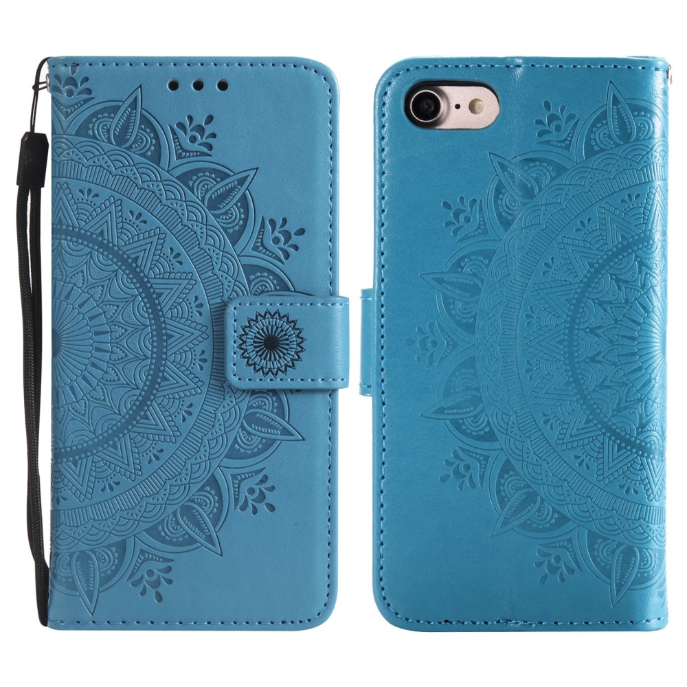 iPhone 16e Handytasche Mandala Blau