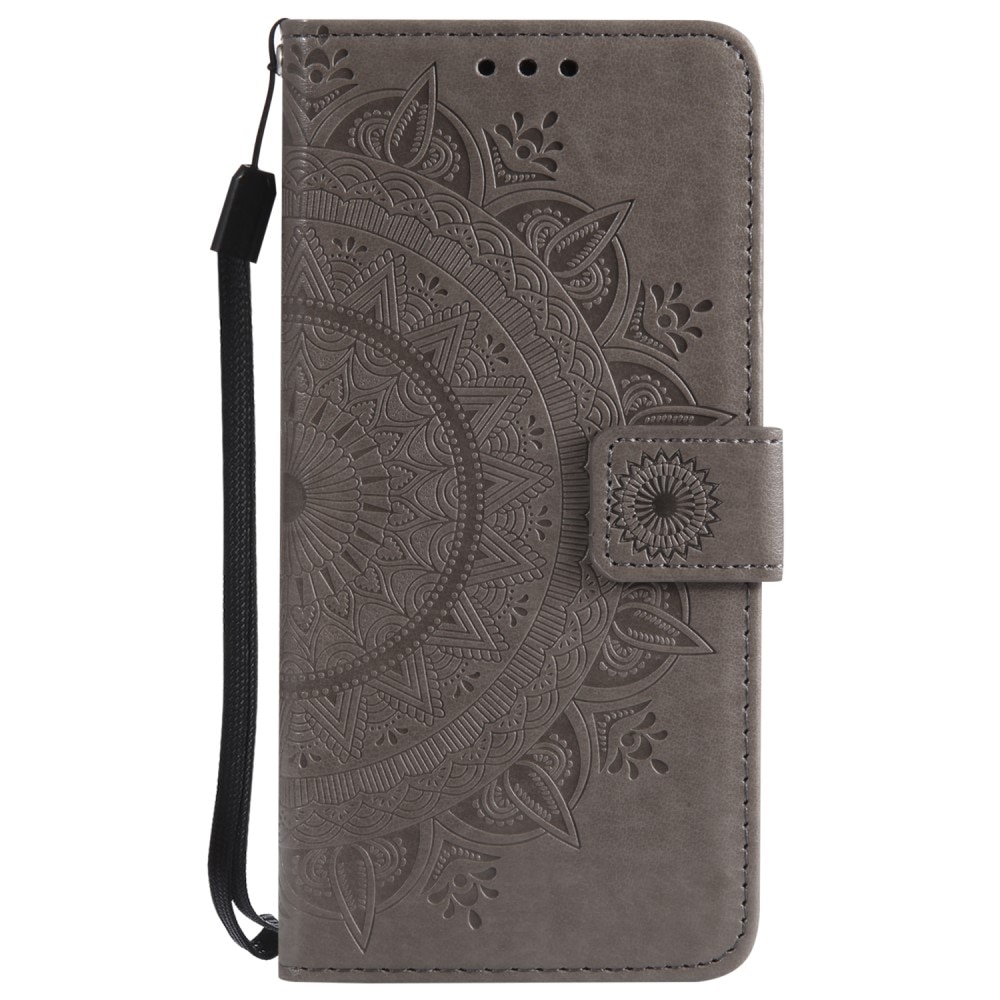 iPhone 16e Handytasche Mandala Grau