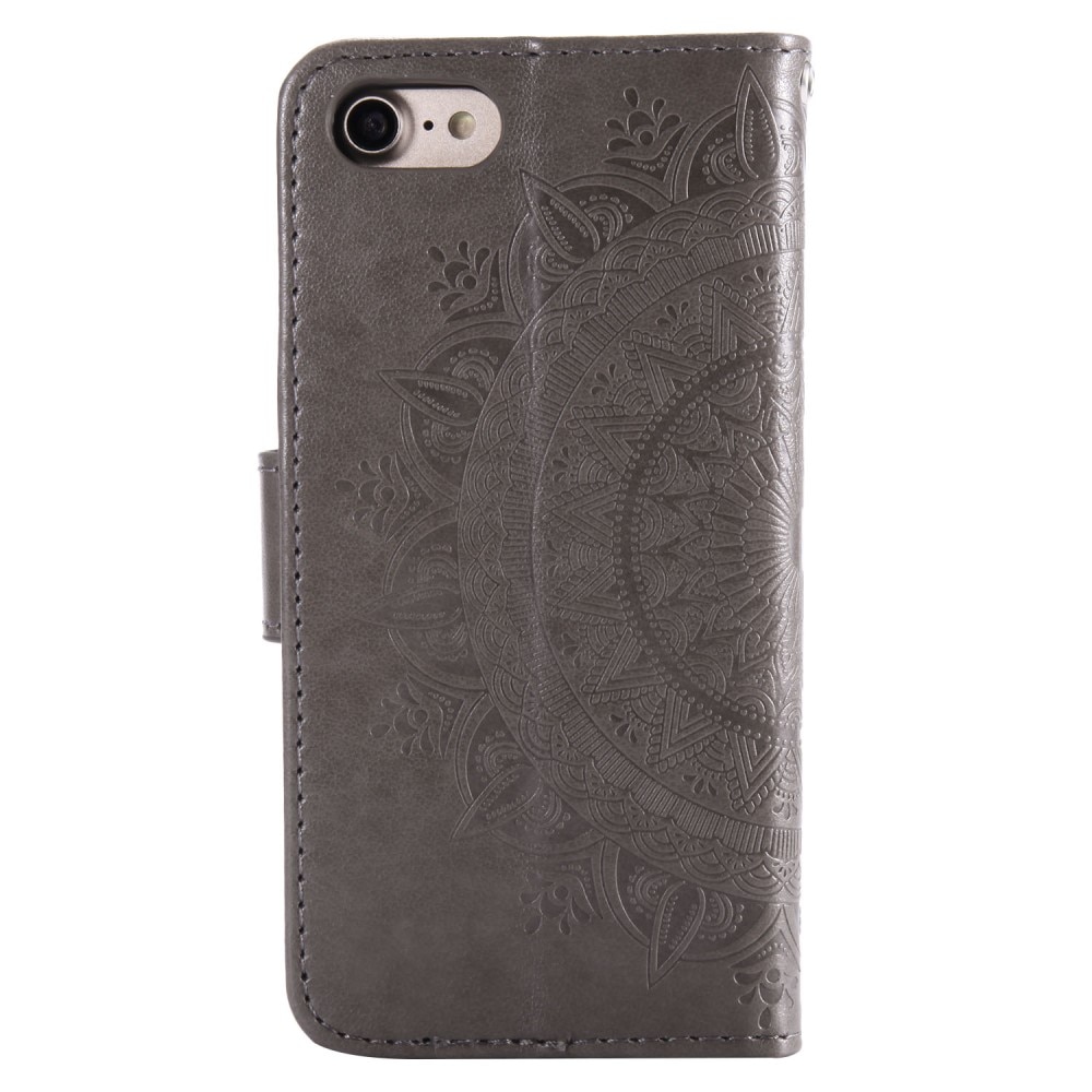 iPhone 16e Handytasche Mandala Grau