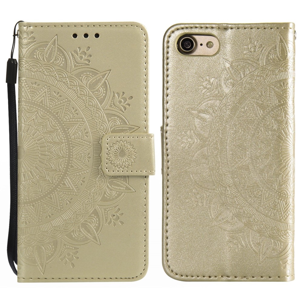 iPhone 16e Handytasche Mandala Gold