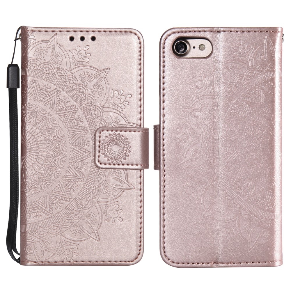 iPhone 16e Handytasche Mandala Roségold