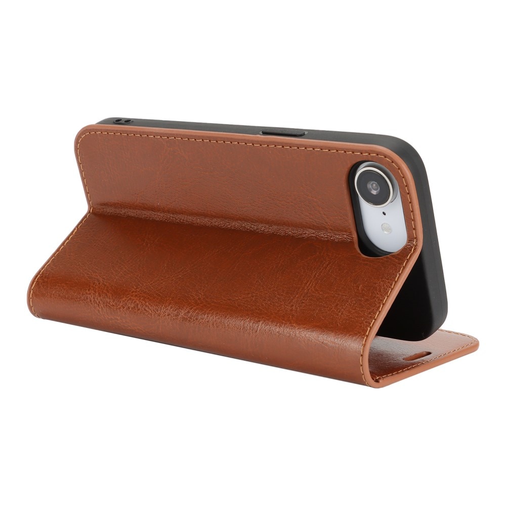 iPhone 16e Handytasche aus Echtem Leder Braun