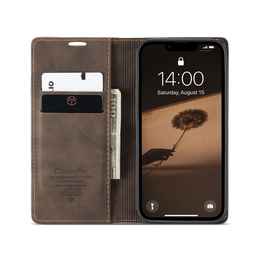 Slim Portemonnaie-Hülle iPhone 16e Braun