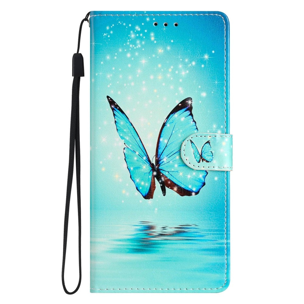 iPhone 16e Handytasche blaue Schmetterlinge