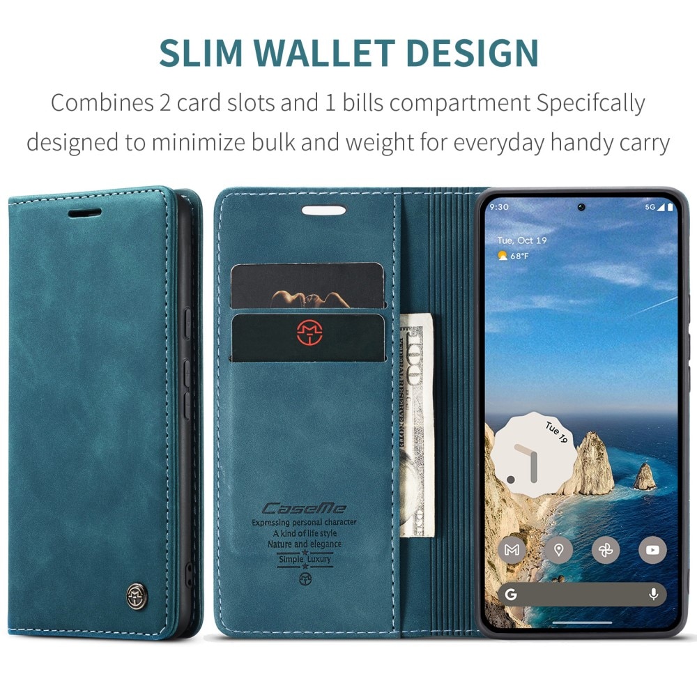 Slim Portemonnaie-Hülle Google Pixel 9a Blau