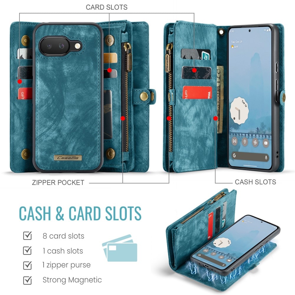 Multi-slot Portemonnaie-Hülle Google Pixel 9a Blau