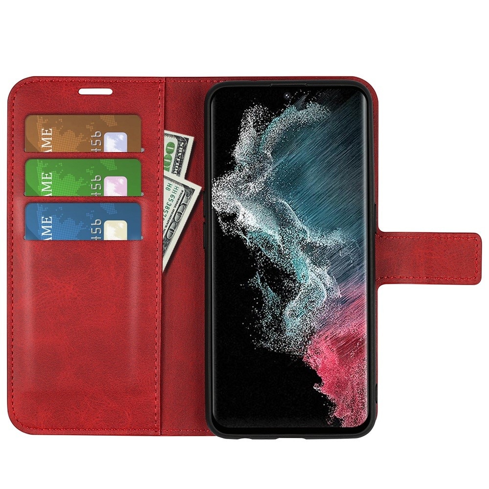 Samsung Galaxy S23 Ultra Leather Wallet Red