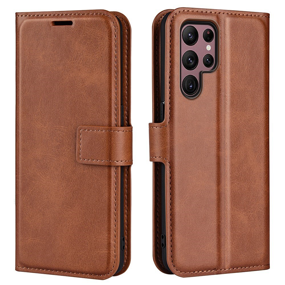 Samsung Galaxy S23 Ultra Leather Wallet Brown