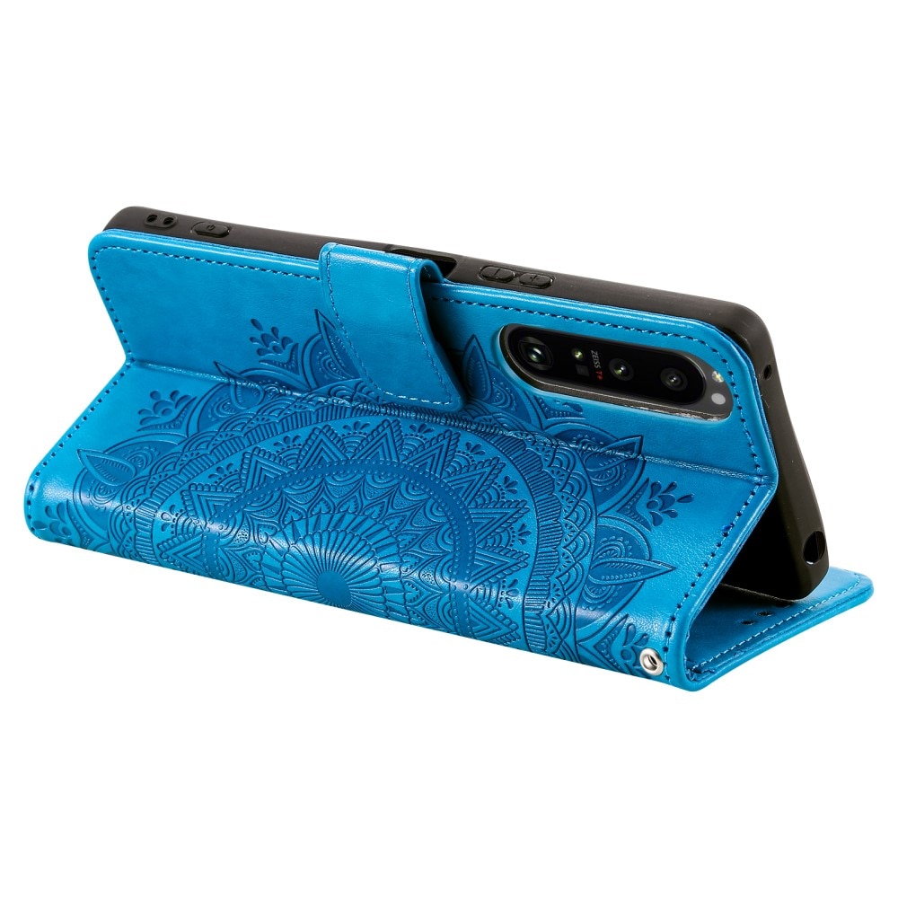 Sony Xperia 1 V Handytasche Mandala blau