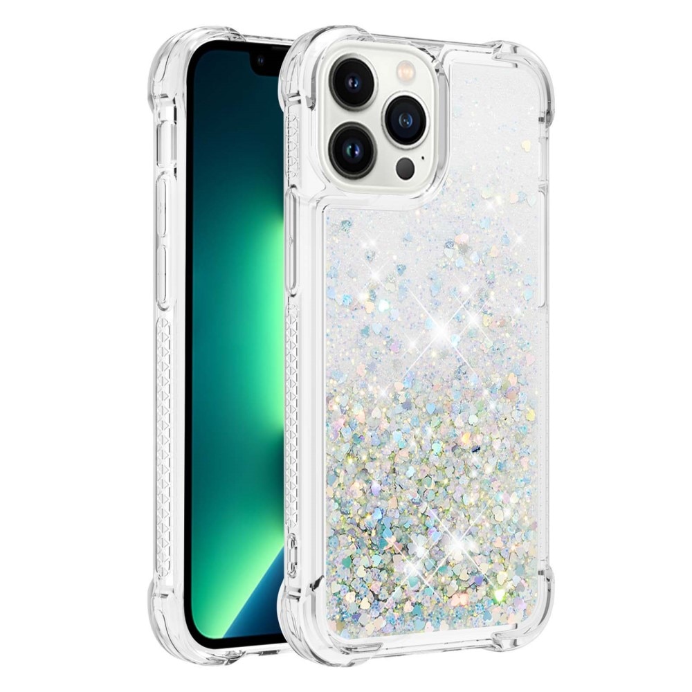 iPhone 15 Pro Glitter Powder TPU Handyhülle silber