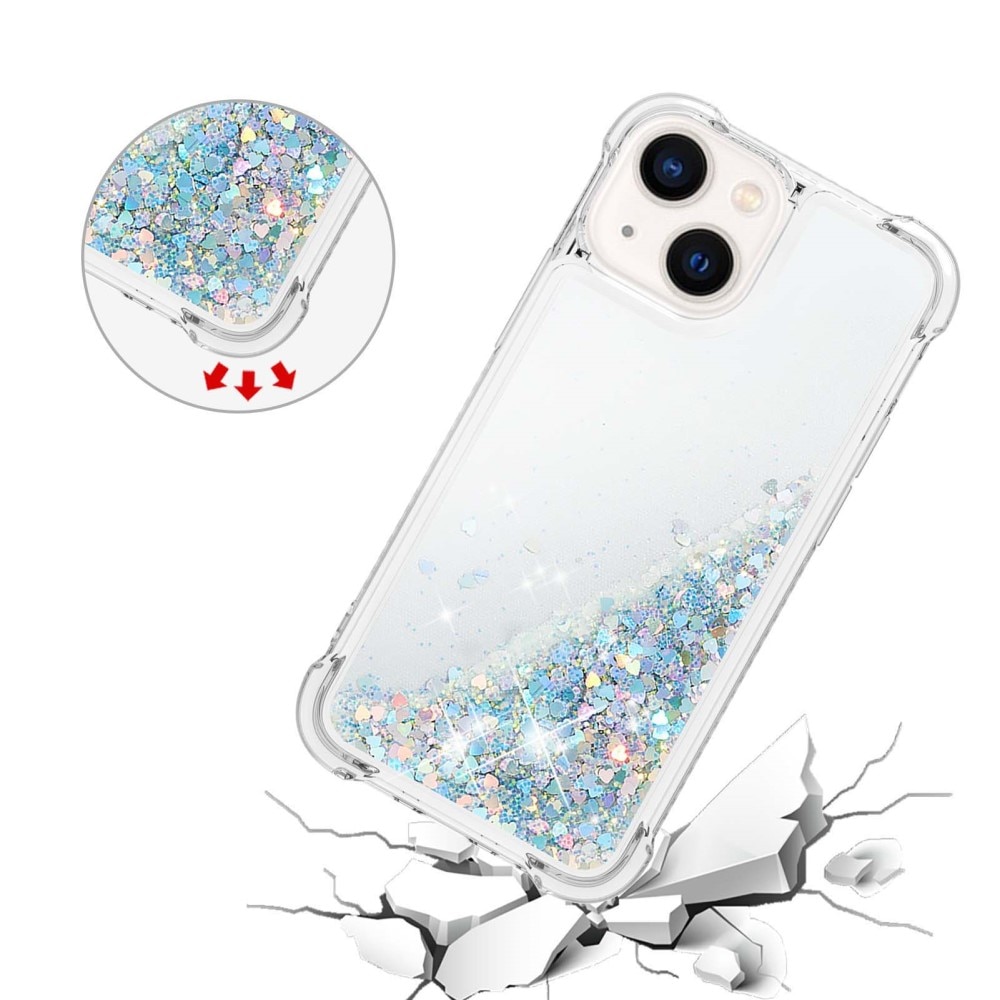 iPhone 15 Glitter Powder TPU Handyhülle silber