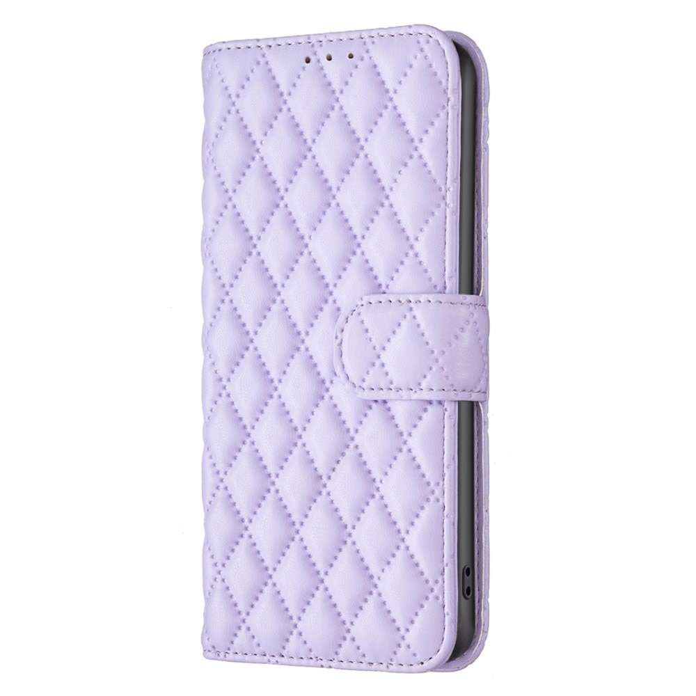 iPhone 15 Portemonnaie-Hülle Quilted lila