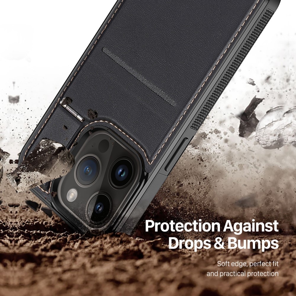 Rafi Series RFID MagSafe Wallet Stand CaseiPhone 15 Pro Max schwarz