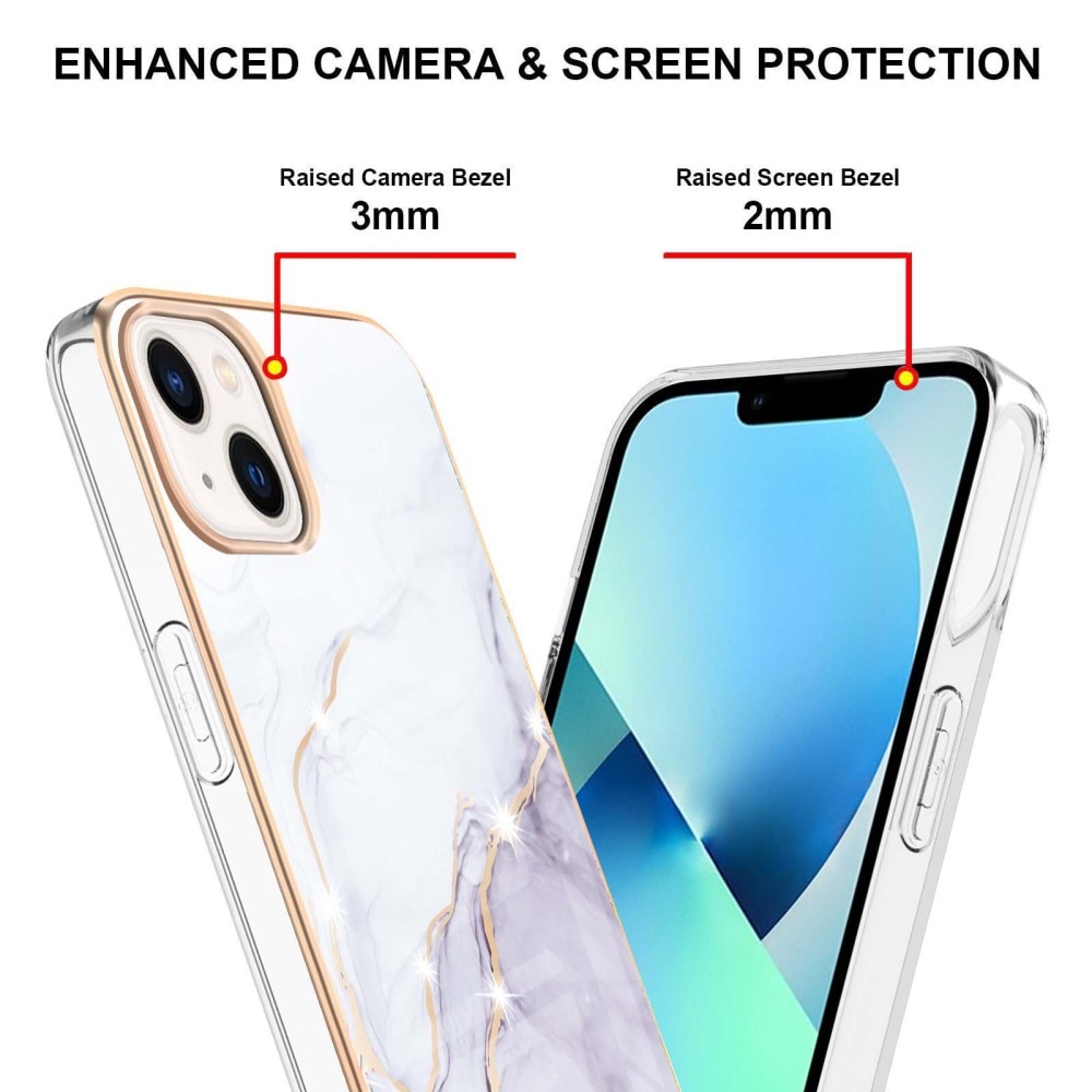 iPhone 15 TPU-hülle weisser Marmor