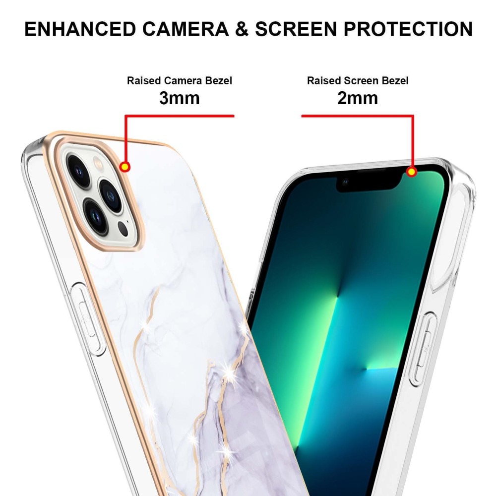 iPhone 15 Pro TPU-hülle weisser Marmor