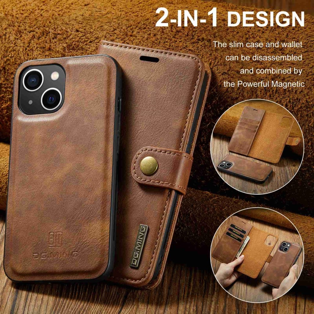 Handytasche Magnetische iPhone 15 Plus Cognac