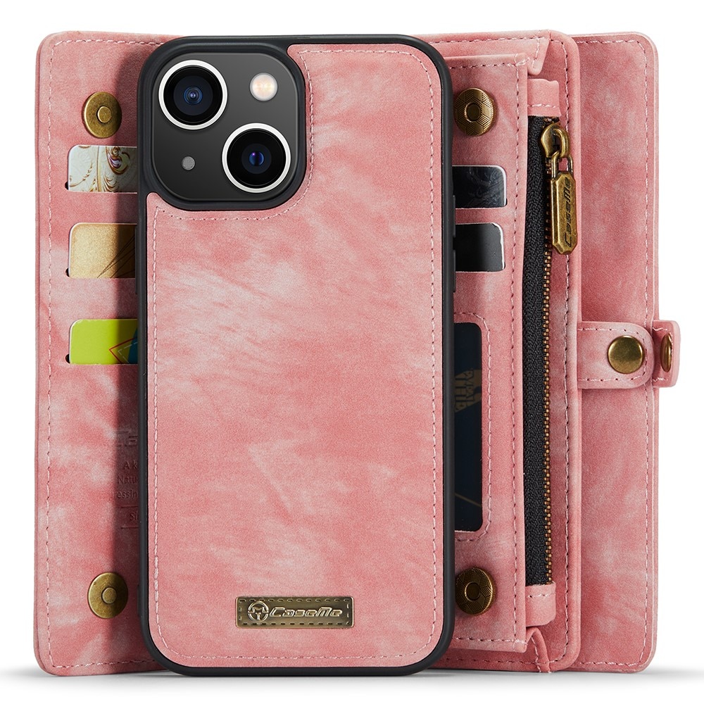 Multi-slot Portemonnaie-Hülle iPhone 15 rosa