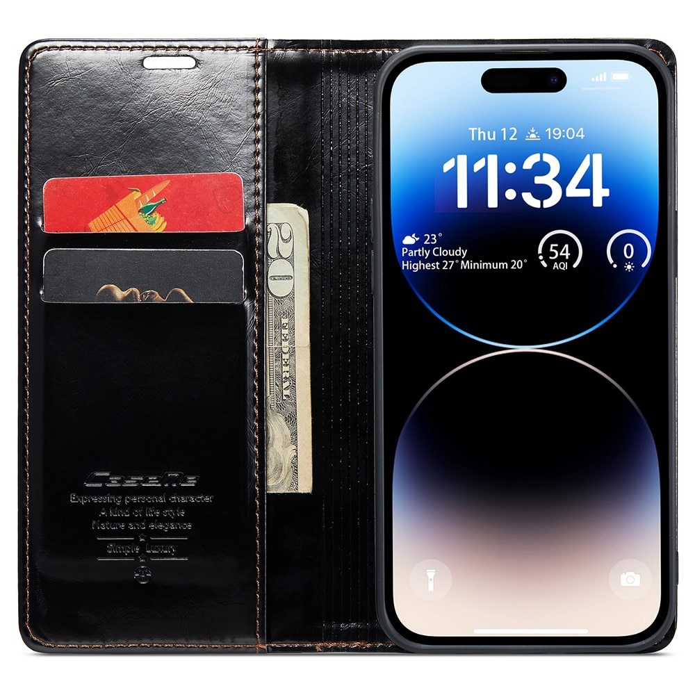 Lederhülle iPhone 16 Pro Max schwarz