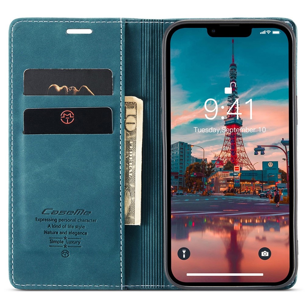 Slim Portemonnaie-Hülle iPhone 16 Pro Blau