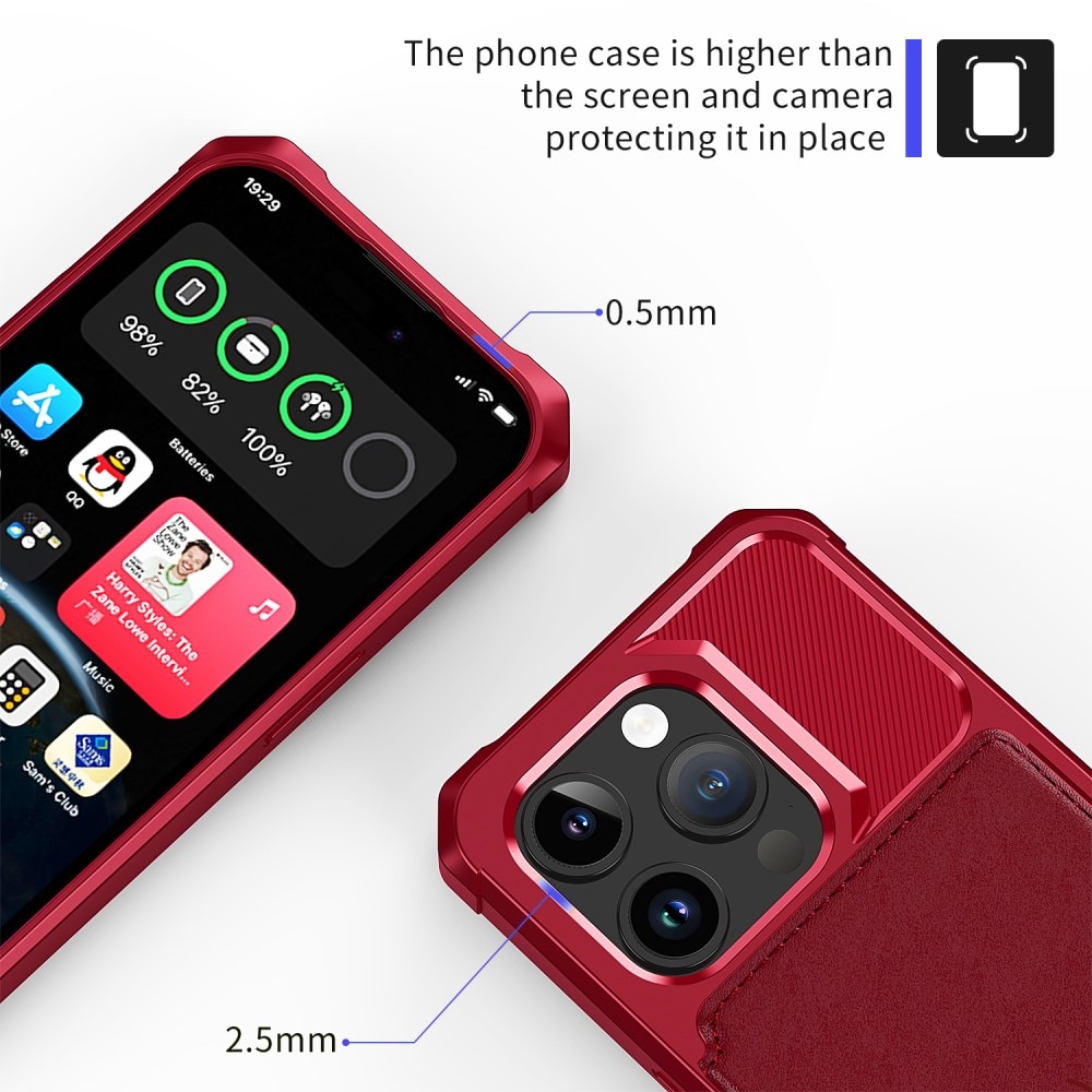 iPhone 15 Pro Tough Multi-slot Case rot