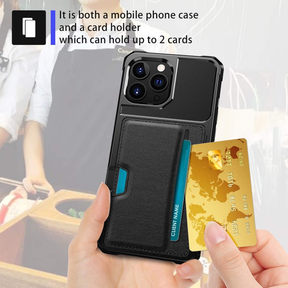 iPhone 15 Pro Tough Card Case schwarz