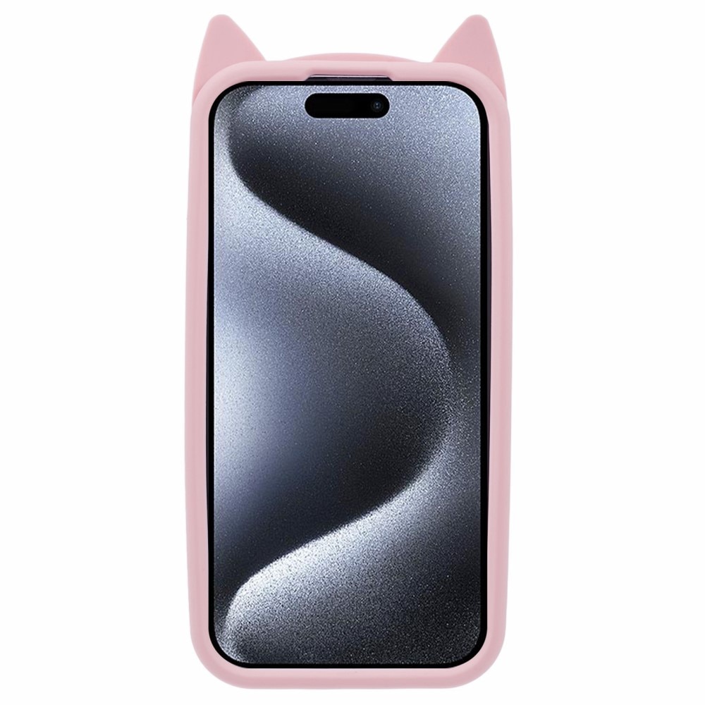 Silikonhülle Katze iPhone 15 Pro Max rosa