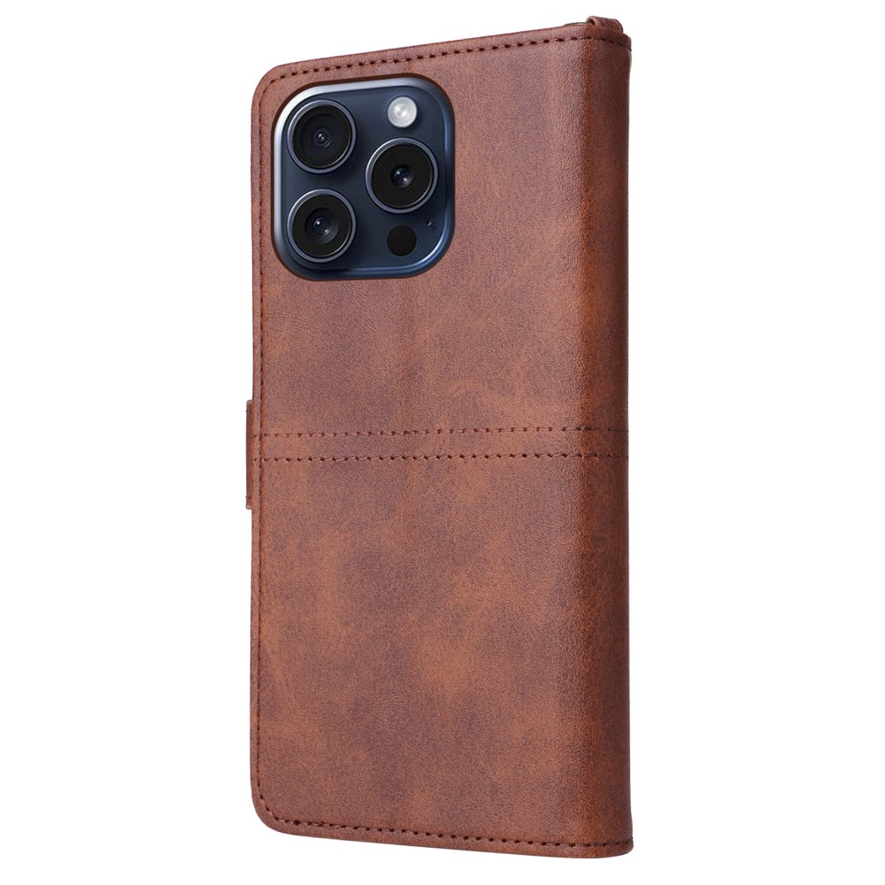 iPhone 15 Pro Magnet Leather Wallet braun