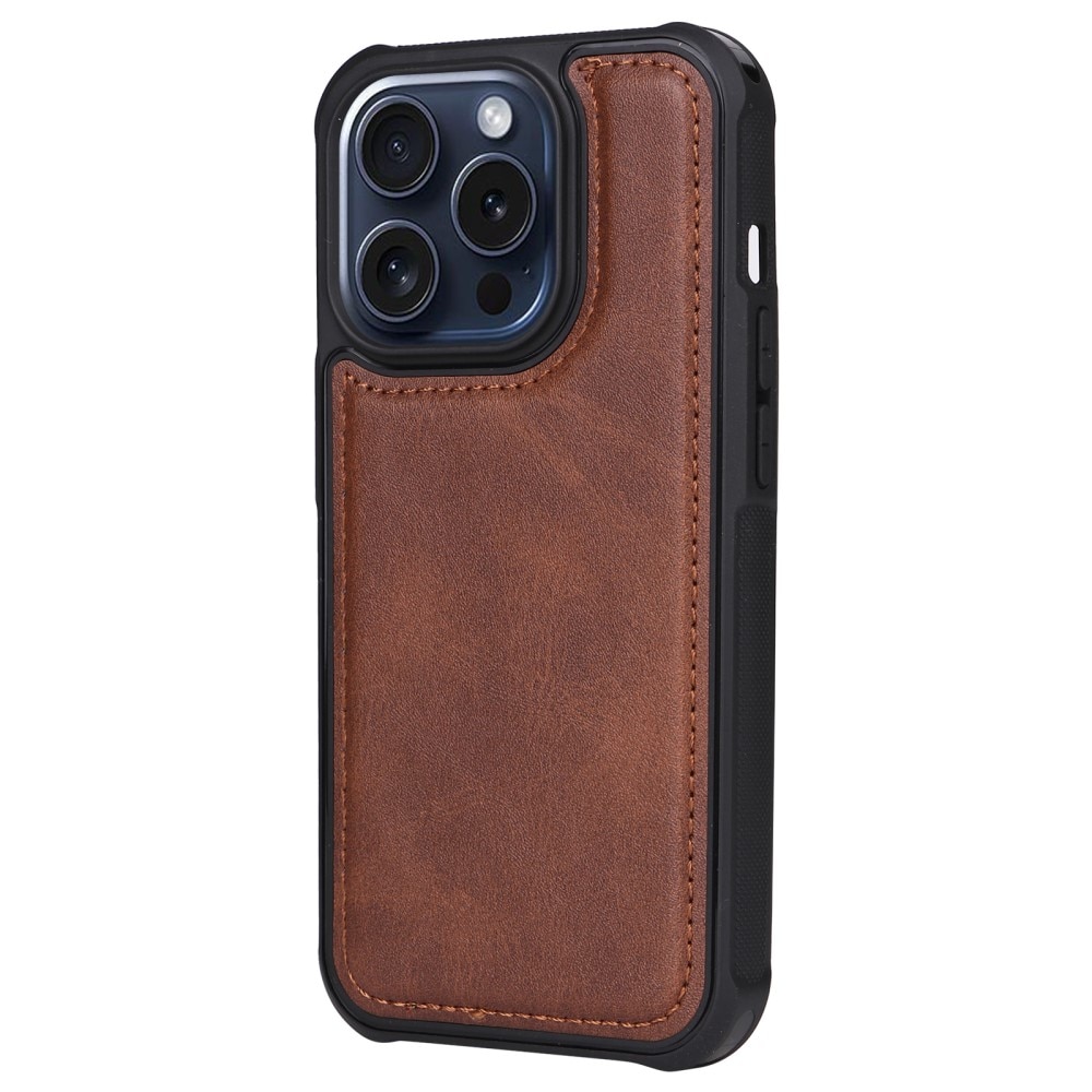 iPhone 15 Pro Magnet Leather Wallet braun