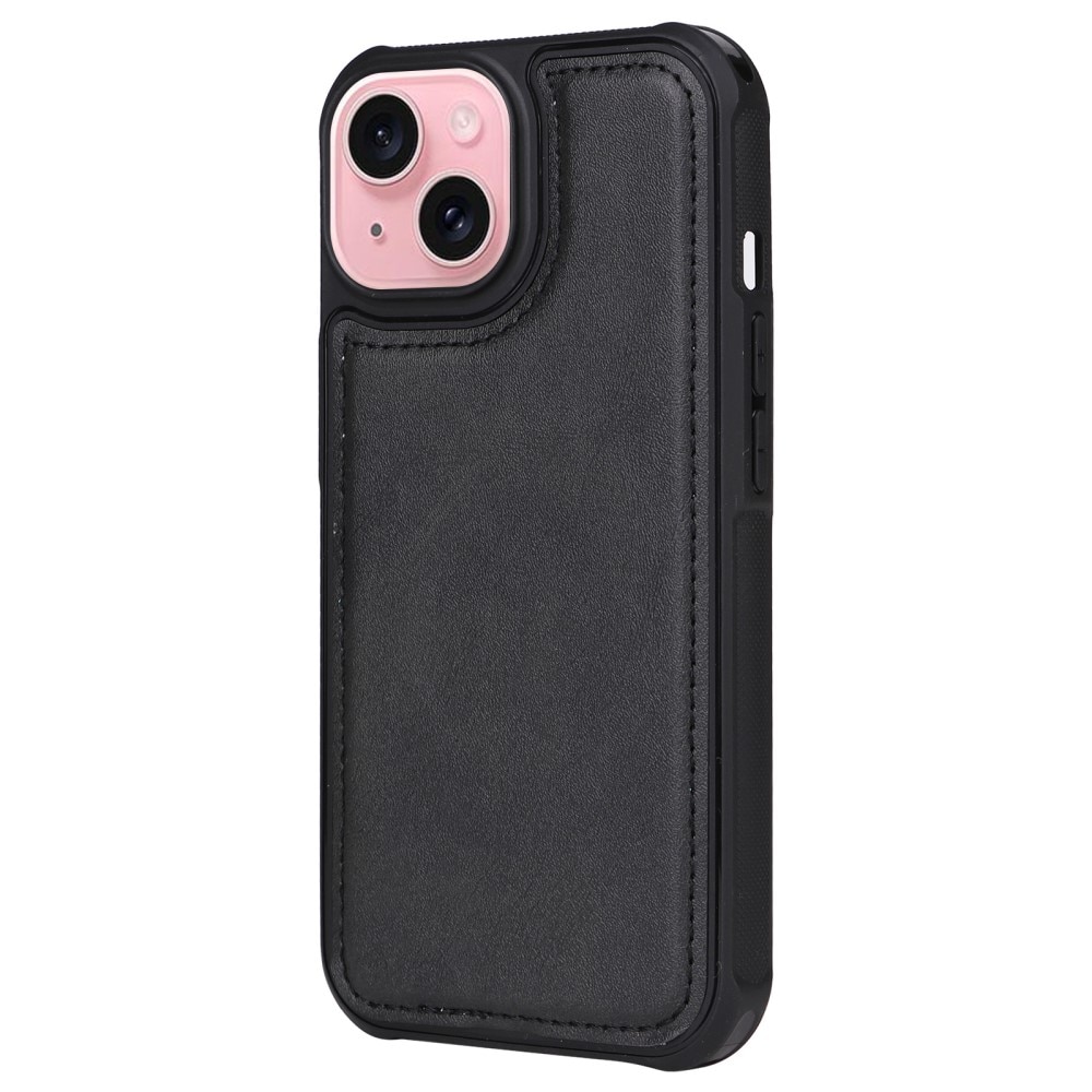 iPhone 15 Magnet Leather Wallet schwarz