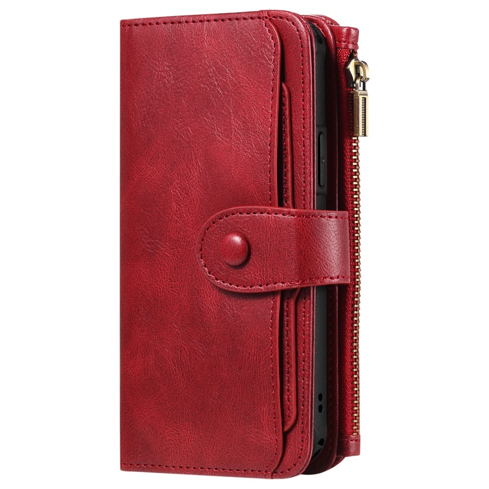 iPhone 15 Magnet Leather Multi-Wallet rot