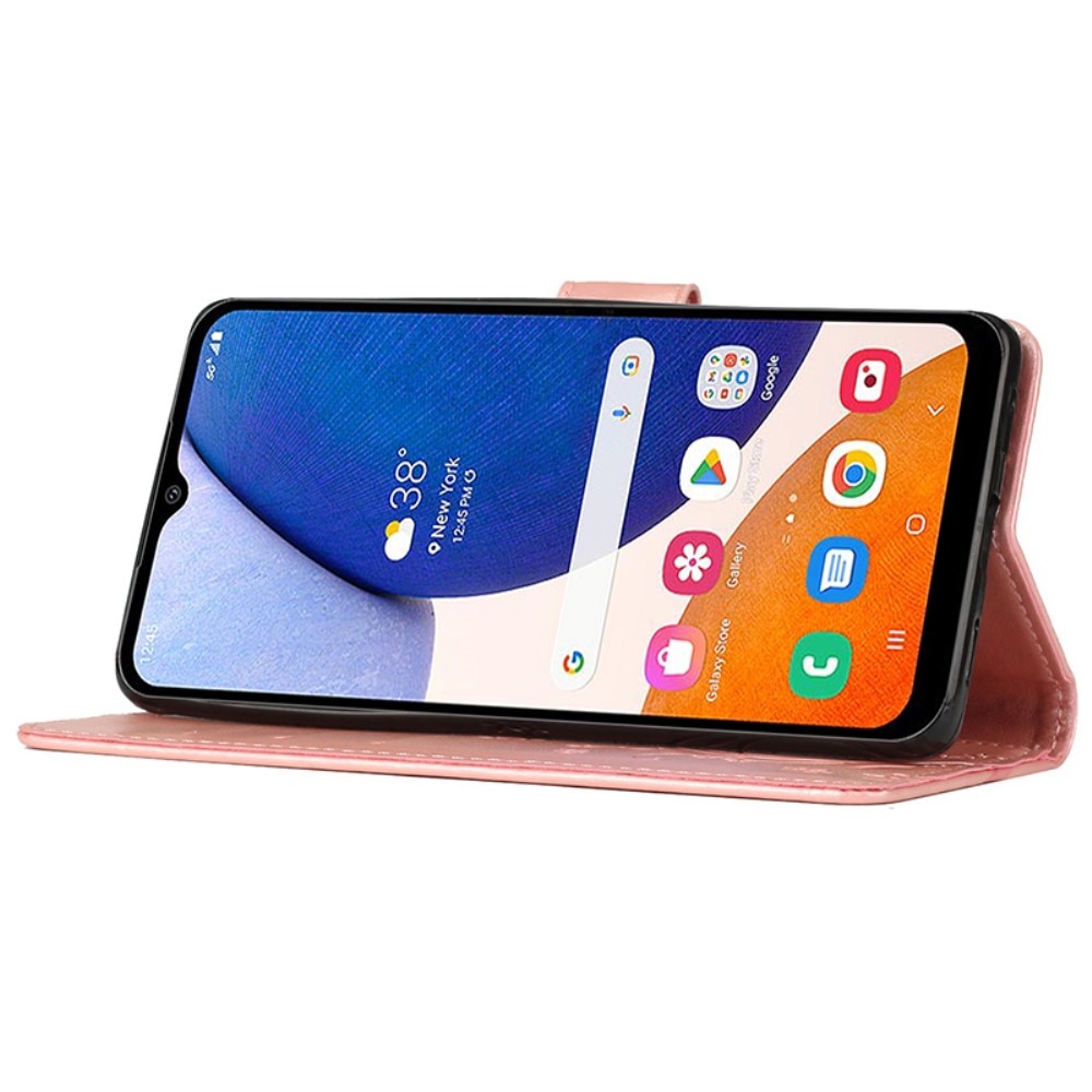 Samsung Galaxy A15 Handyhülle mit Schmetterlingsmuster, rosagold