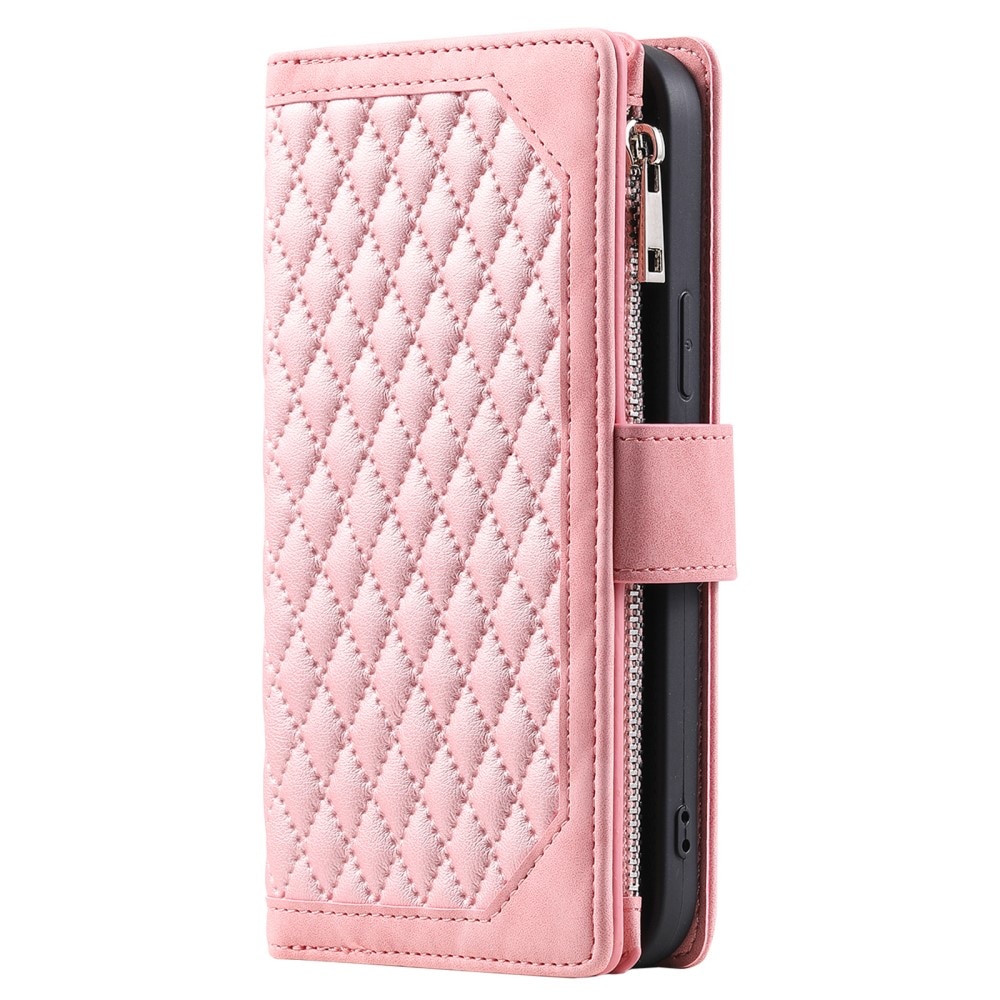 Samsung Galaxy S24 Brieftasche Hülle Quilted Rosa