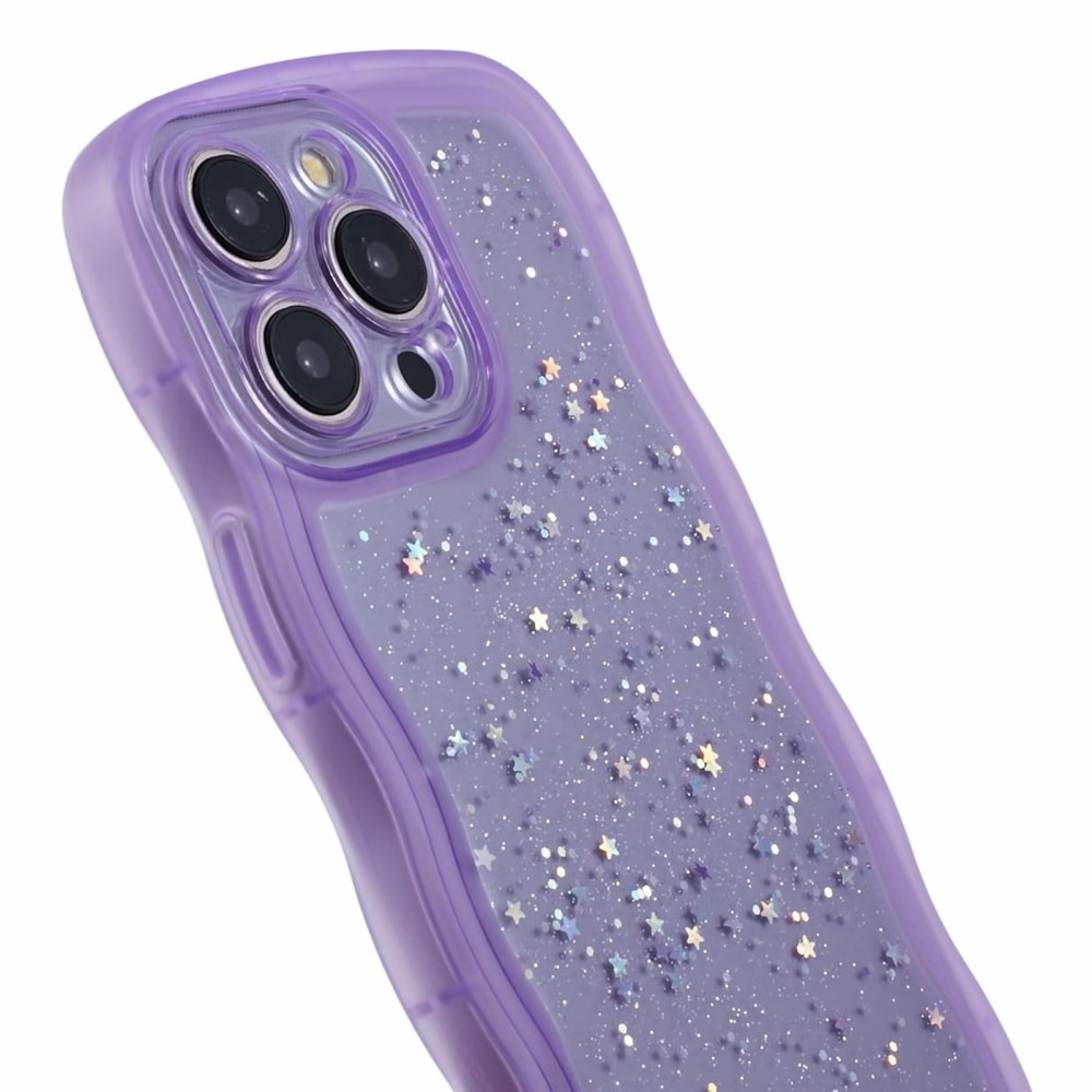 iPhone 15 Pro Max Glitzerhülle Wavy Edge lila