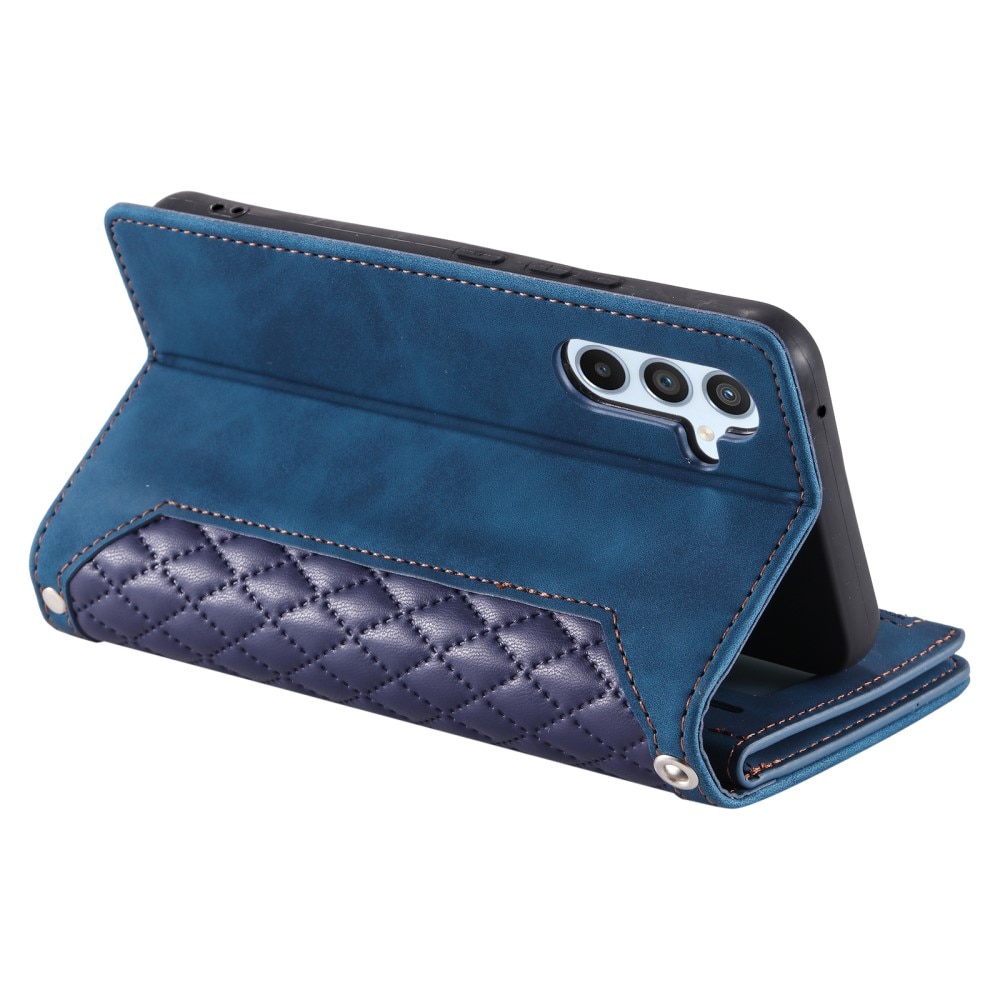 Samsung Galaxy A55 Brieftasche Hülle Quilted Blau