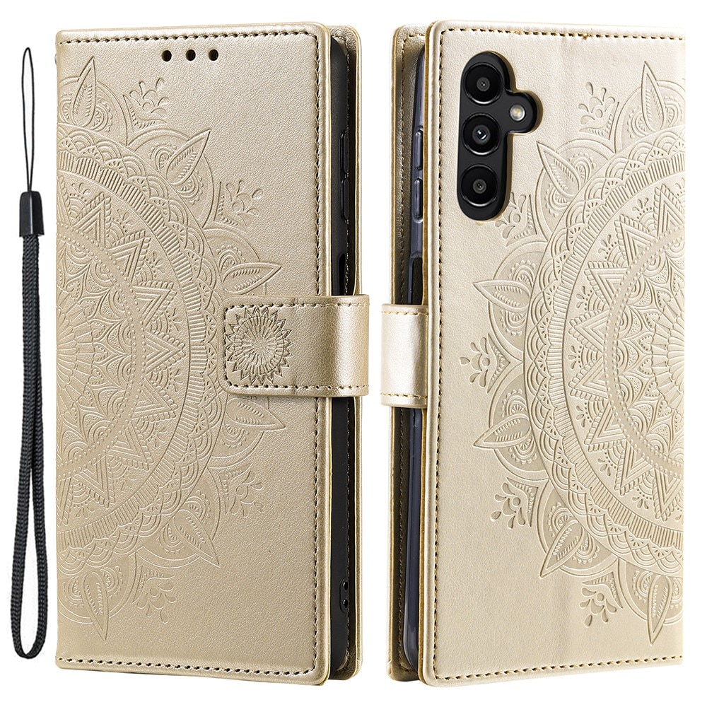 Samsung Galaxy A55 Handytasche Mandala gold