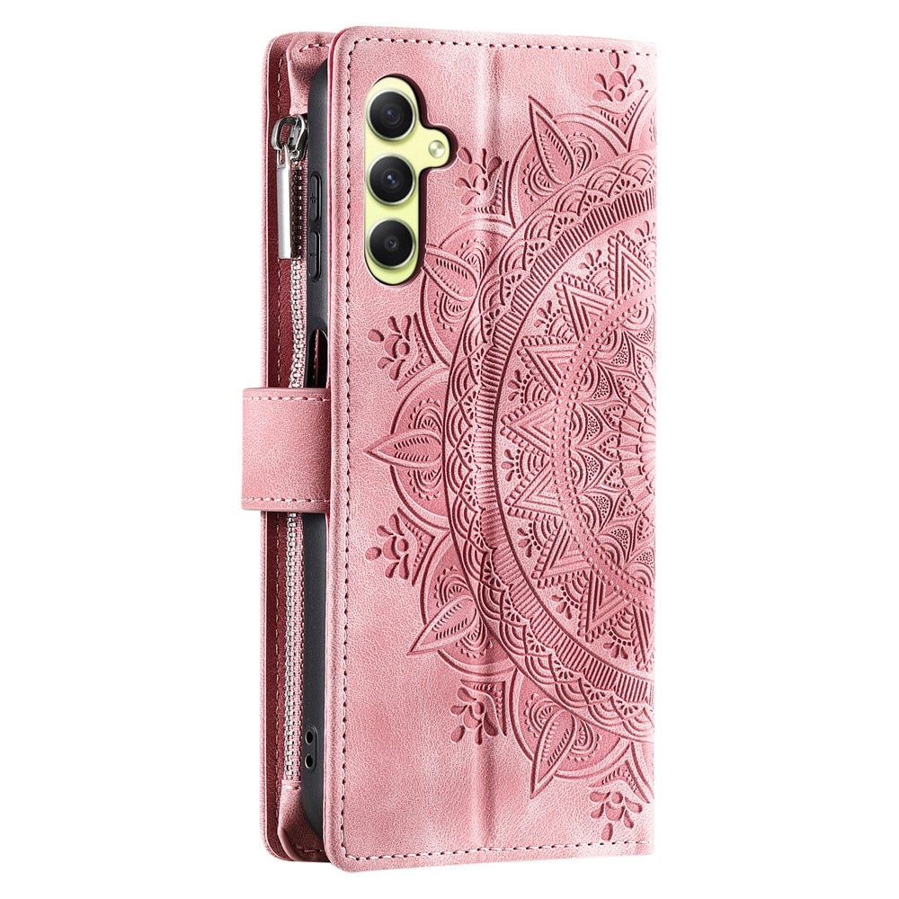 Samsung Galaxy A55 Brieftasche Hülle Mandala, rosa