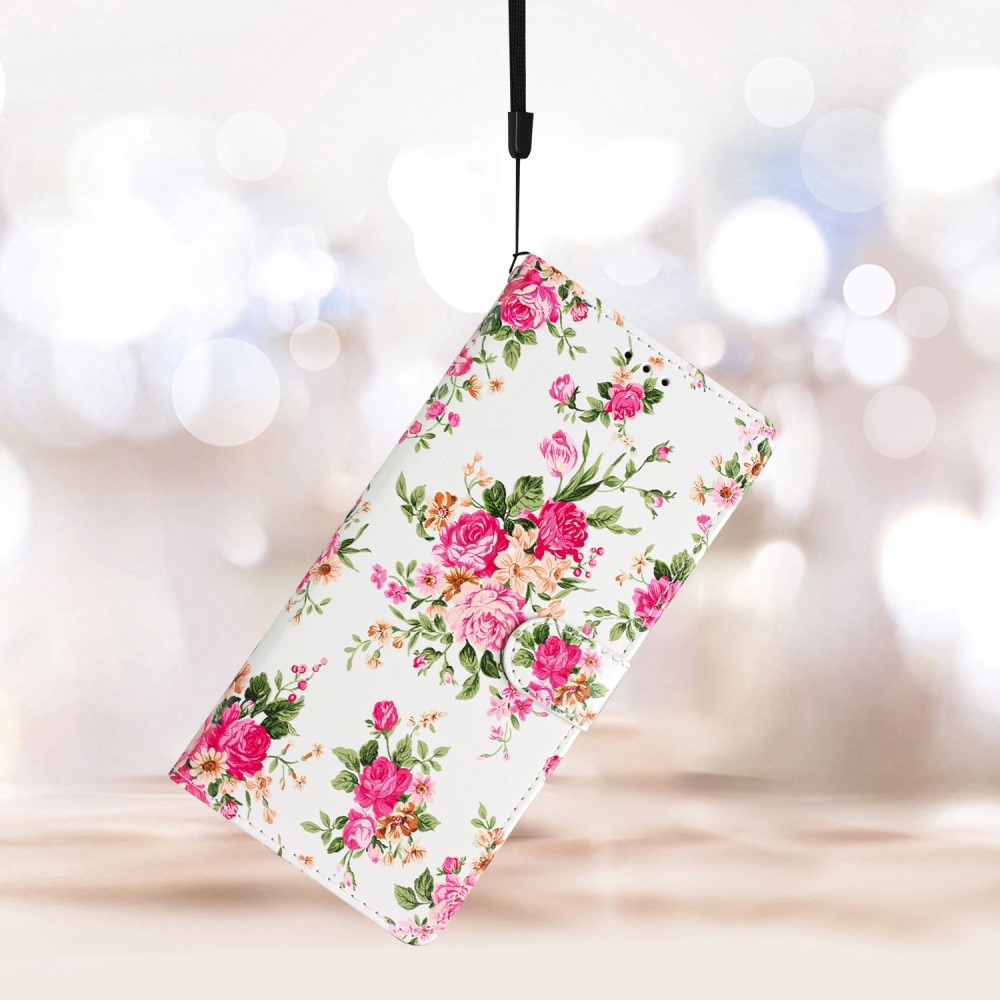 Samsung Galaxy A55 Handytasche pinke Blumen