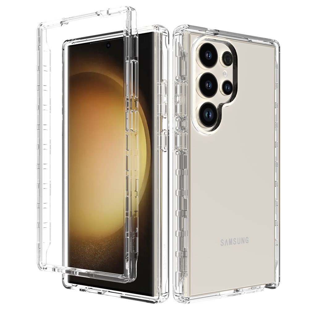 Silikon Schutzhülle Rahmen Tasche Hülle Durchsichtig Transparent 360 Grad  Ganzkörper M01 für Samsung Galaxy S24 Ultra
