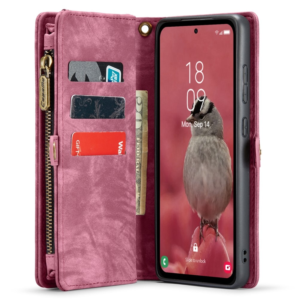 Multi-slot Portemonnaie-Hülle Samsung Galaxy A55 rot