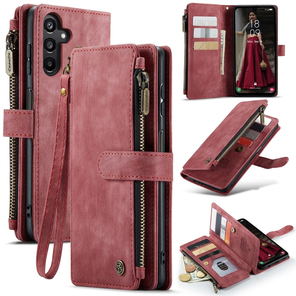 Zipper Portemonnaie-Hülle Samsung Galaxy A15 rot