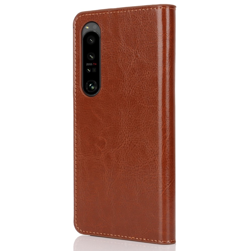 Sony Xperia 1 VI Handytasche aus Echtem Leder braun