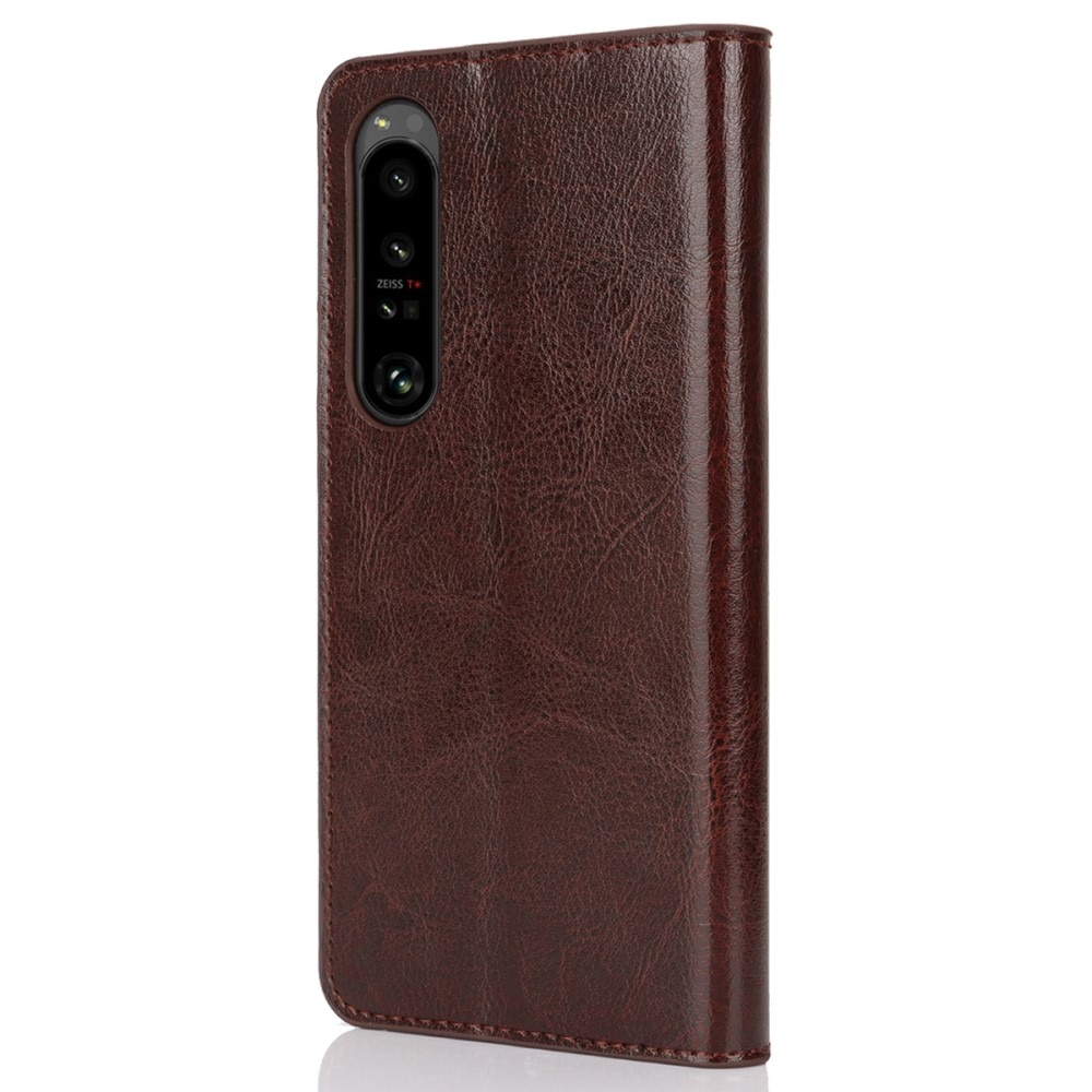 Sony Xperia 1 VI Handytasche aus Echtem Leder dunkelbraun