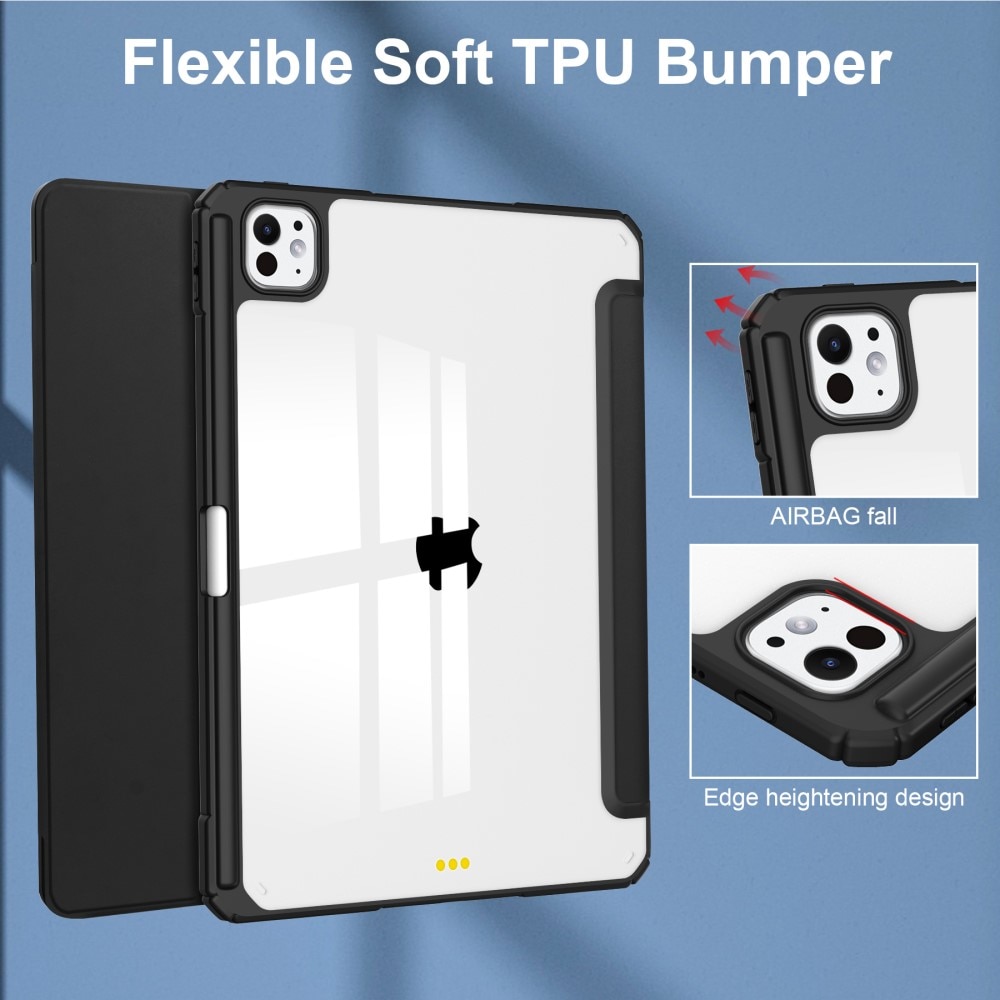 iPad Pro 11 5th Gen (2024) Tri-Fold Case Schutzhülle mit Touchpen-Halter schwarz/transparent