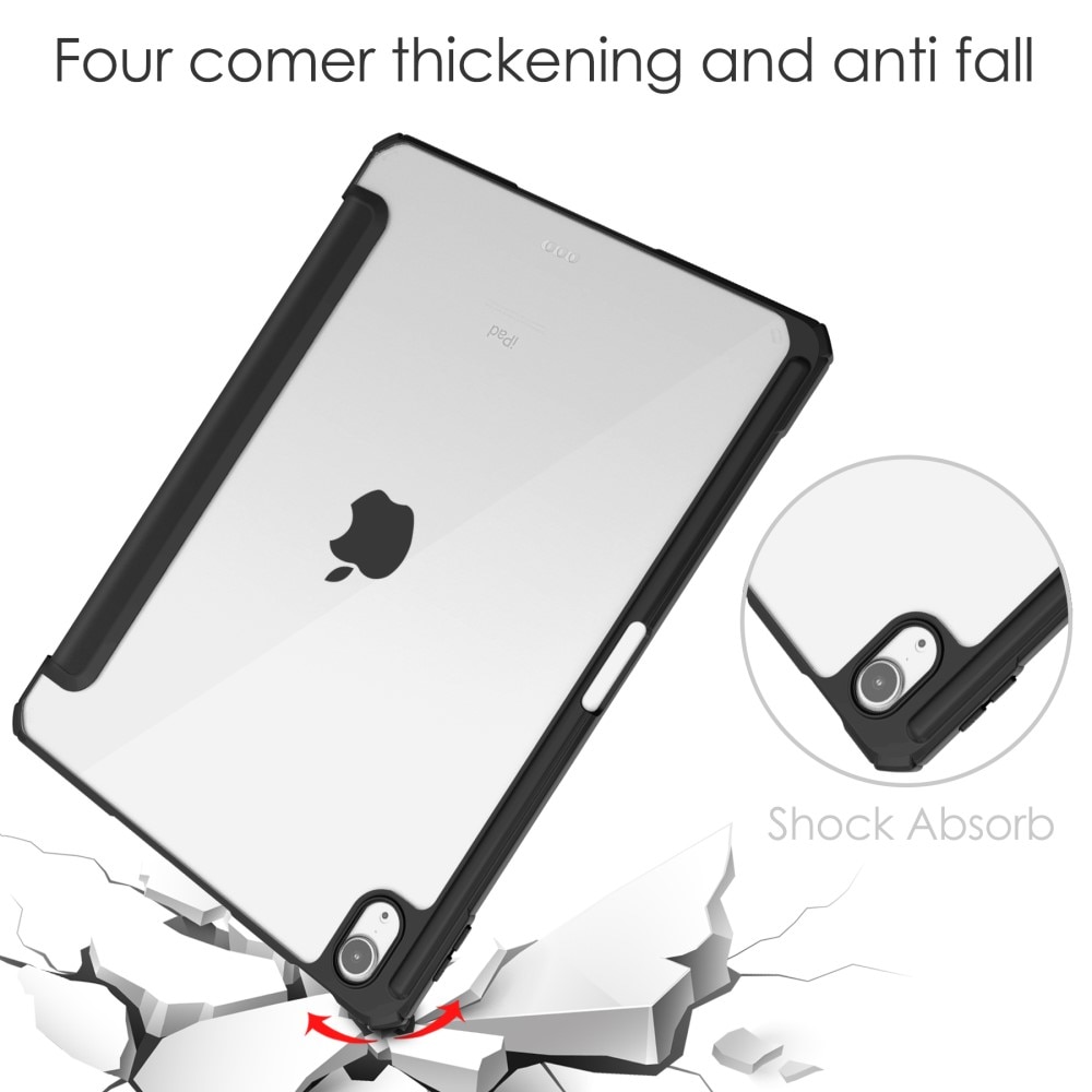 iPad Air 11 6th Gen (2024) Tri-Fold Case Schutzhülle mit Touchpen-Halter schwarz/transparent