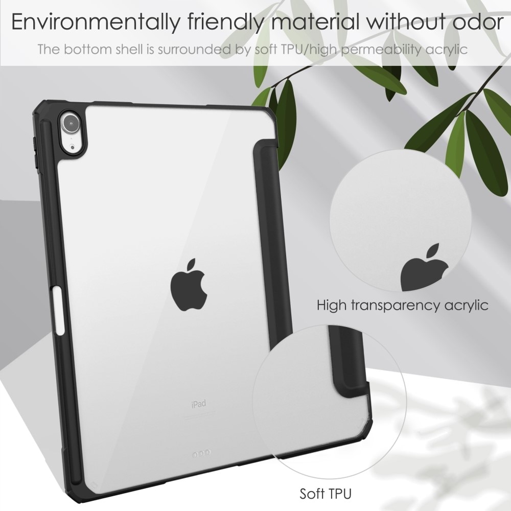 iPad Air 11 6th Gen (2024) Tri-Fold Case Schutzhülle mit Touchpen-Halter schwarz/transparent
