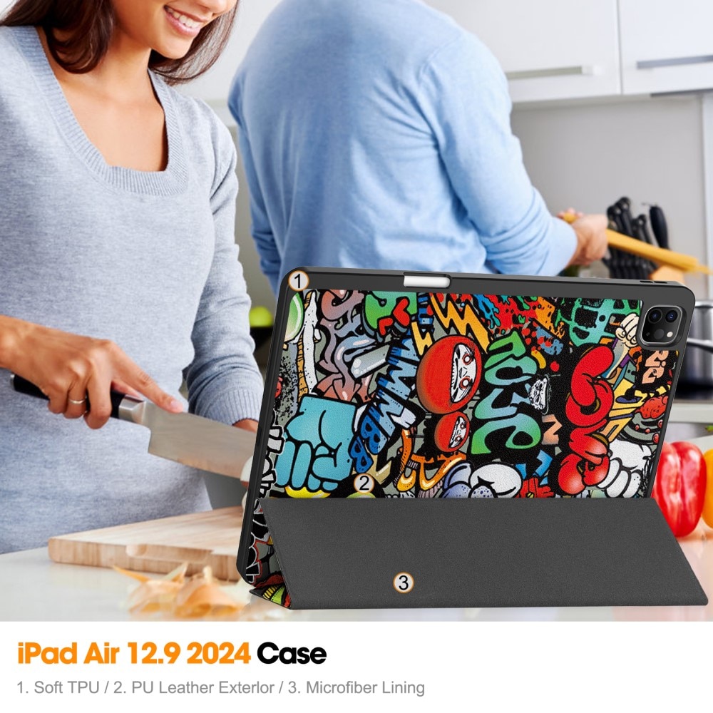 Apple iPad Air 13 (2024) Tri-Fold Case Schutzhülle Graffiti