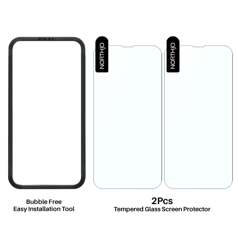 iPhone 14 Displayschutz Panzerglas mit Montagerahmen (2 Stück)